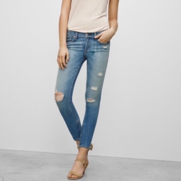 Rag & Bone Blue Ankle Zip Jeans Distressed Skinny Women’s Size 25 - Picture 16 of 16
